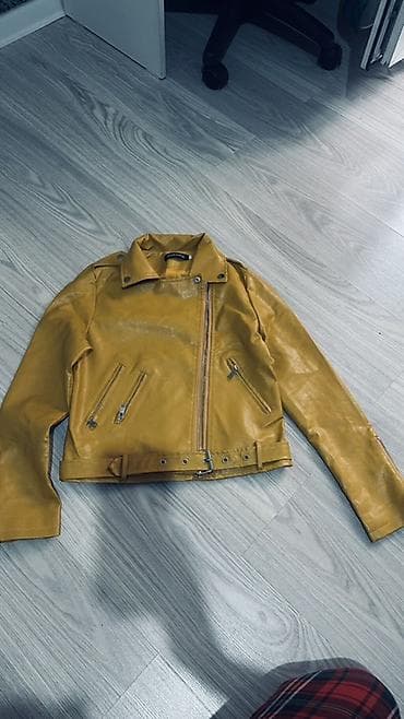 желе: Женская косуха горчичного цвета. - Материал: искусственная кожа — 1