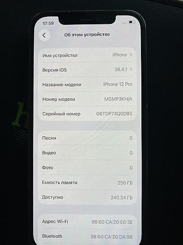 13 lite: IPhone 12 Pro, 256 ГБ, Графит, Чехол, 94 % — 7