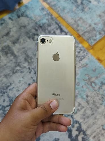 IPhone 7, 128 ГБ, Золотой, Чехол, 100 %