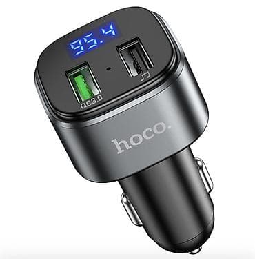 bluetooth 5 0: Автомобильный FM‑трансмиттер Hoco E67 с быстрой зарядкой QC3.0 - — 2