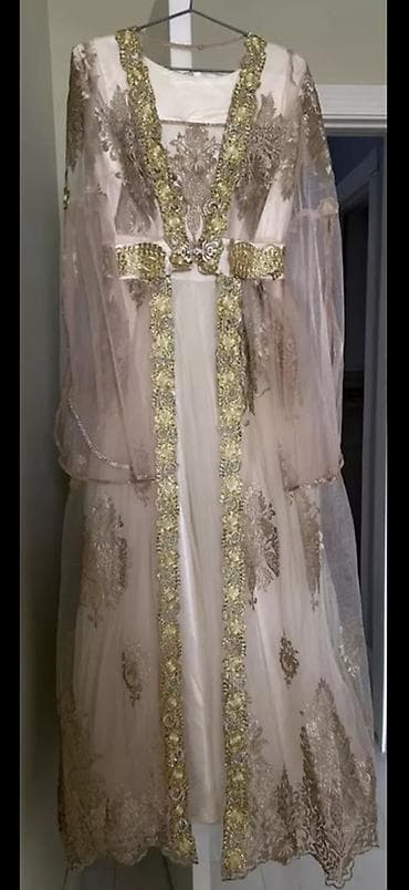 Вечернее платье, Длинная модель, Фатин, С рукавами, Шлейф, S, M — 2