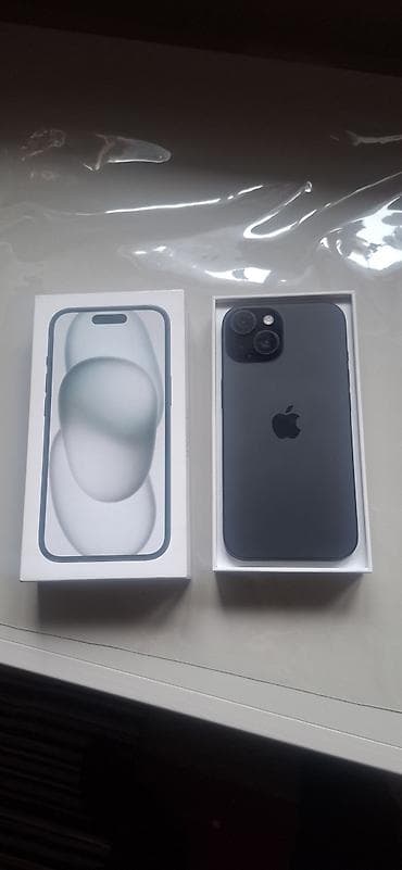 iphone d: IPhone 15, Б/у, 128 ГБ, Черный, Коробка, 85 % — 1