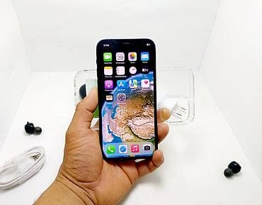 ipxone 8: IPhone 12, Б/у, 64 ГБ, Синий, Зарядное устройство, 76 % — 1