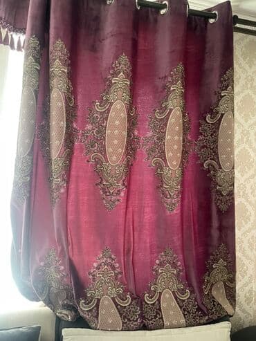 шторы для мансардных окон: Шторалар комплекти, Велюр, Саймасы менен, Даяр буюм, Конок бөлмөсү үчун — 1