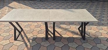 Стол жана отургуч комплекттери: Трансформер үстөлү Ашкана үчүн, Башка конструкцисы, Узундугу, см: 240-280 см, түсү - Боз — 3