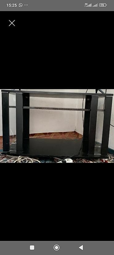 small table: Тумба и подставка для телевизора, Б/у, Напольная, ЛДСП, цвет - Черный — 3