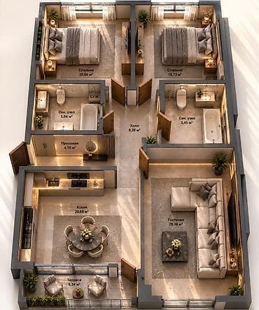 3 комнаты, 120 м², 12 мкр 3 этаж, ПСО (под самоотделку) at lalafo.kg 3 комнаты, 120 м², 12 мкр 3 этаж, ПСО (под самоотделку)