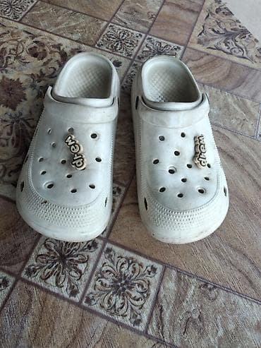 crocs сланцы: Лёгкие сабо/кроксы из EVA, цвет молочный (белый). - Перфорация по — 1