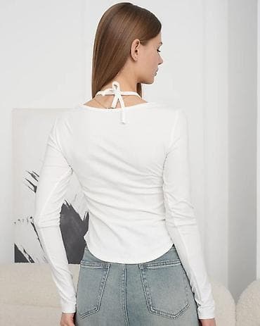 Пляж үчүн кийимдер: Лонгслив, түсү - Ак, Кытай, S — 5