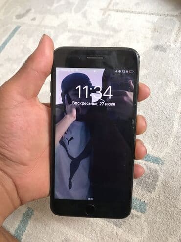 айфон 7 плюс: IPhone 7 Plus, Колдонулган, 128 ГБ, Кара, Каптама, 100 % — 1