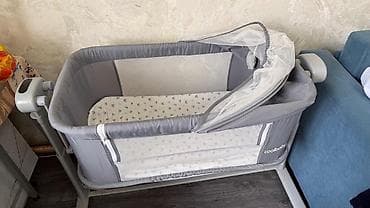 cool baby: Детская приставная кроватка, С колесиками, цвет - Серый — 4
