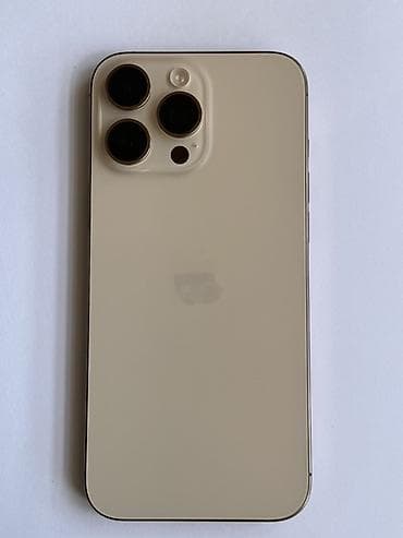 IPhone 16 Pro Max, Б/у, 512 ГБ, Золотой, Защитное стекло, Кабель, Коробка, 95 % — 1