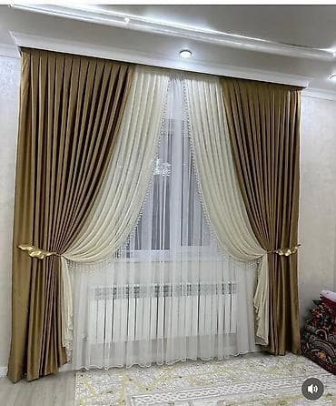 Комплект штор, С тюлем в комплекте, Изготовление на заказ, Для зала