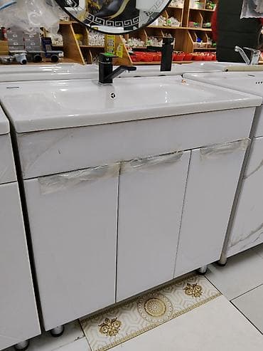 Кийимдер үчүн тумбалар: Ванна үчүн тумба, Жаңы, Раковина менен, түсү - Ак — 1