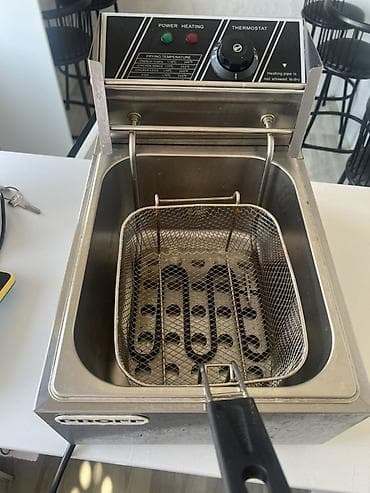 Электрическая фритюрница из нержавеющей стали с корзиной - Один