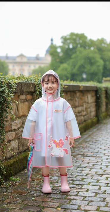 бишкек детская одежда оптом: Детский дождевик с единорогом - Материал: прозрачный — 1
