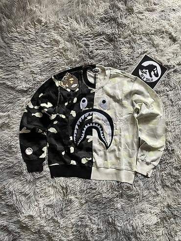 Толстовки: Свитшот A Bathing Ape (BAPE) Shark Camo Split - Оригинальный дизайн — 2