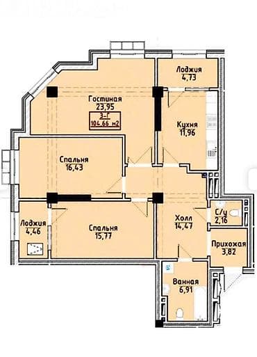 Новостройки от застройщика: Сдан, Элитка, 3 комнаты, 104 м² — 3