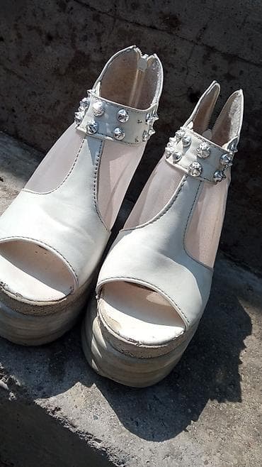 обувь летний: Босоножки на платформе, белые - Модель: закрытая пятка и боковины с — 3