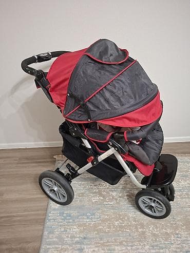 детские коляски для зимы: Коляска, Другой бренд, цвет - Черный, Б/у, Самовывоз — 1