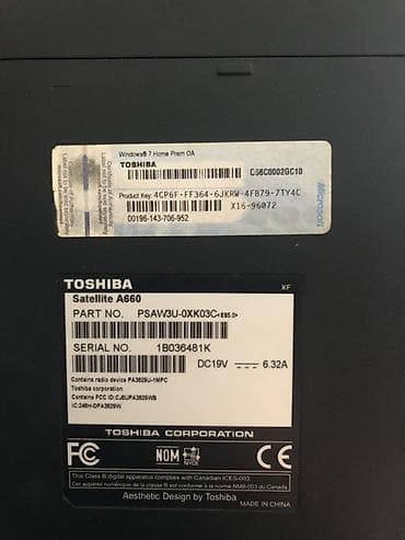 notebook toshiba: Ноутбук Toshiba Satellite A660 (PSAW3U-0XK03C) оперативная память 4гб — 4