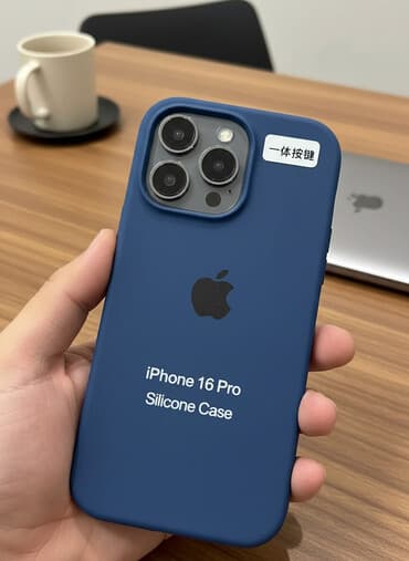 чехлы iphone 13: Чехол на16 про,цвет тёмно-синий — 1