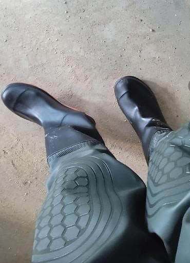 зонтик для рыбалки: Забродный комбинезон-ватерстоп (вейдерсы) цвета хаки с сапогами - — 4