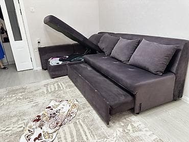 угловой диван с полкой: Угловой диван, C подушками — 3