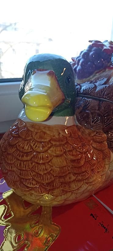 уточка лалафанфан: Керамическая супница/конфетница, фруктовнтца в виде утки-мандаринки с — 4