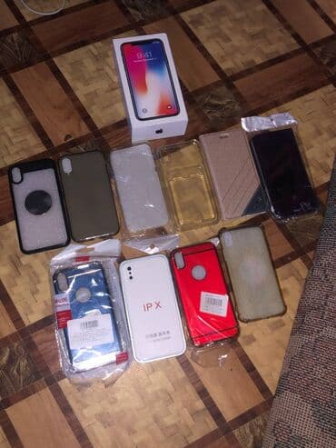 iphone x цена бишкек: IPhone X, Колдонулган, 64 ГБ, Jet Black, Кулакчындар, Заряддоочу түзүлүш, Коргоочу айнек, 86 % — 10