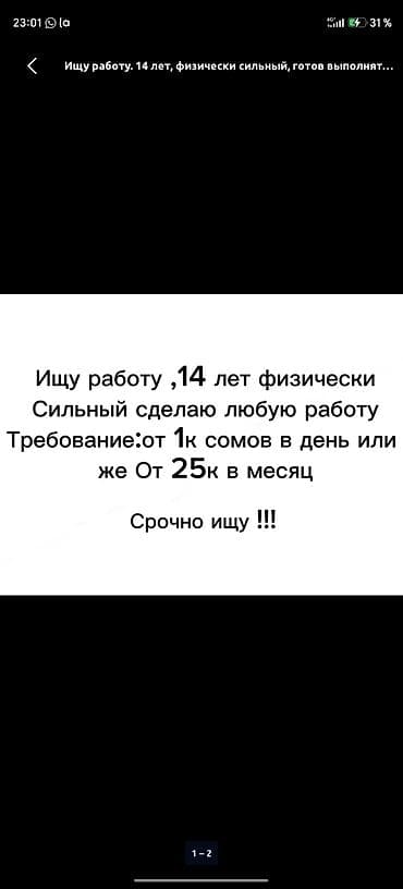 Услуги по выполнению физической работы - Исполнитель: 14 лет at lalafo.kg Услуги по выполнению физической работы - Исполнитель: 14 лет