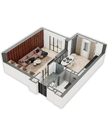 зоны отдыха в горах бишкек: 1 комната, 54 м², 14 этаж, Готовая ПСО (под самоотделку) — 2