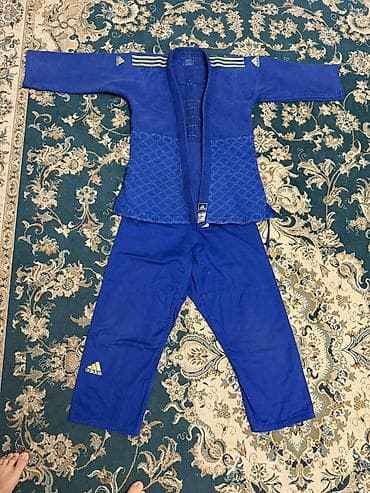 Синий кимоно для дзюдо Adidas (джудоги), комплект куртка + штаны