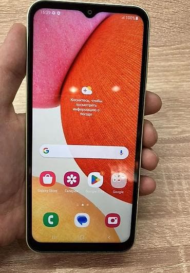 j 7: Samsung Galaxy A14, Б/у, 128 ГБ, цвет - Зеленый, 2 SIM — 1