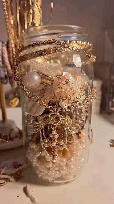 старинные часы: Банка-сюрприз с бижутерией / Mystery Jar Декоративная стеклянная — 4