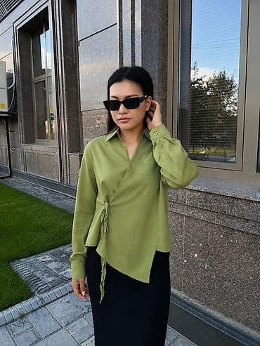 Блузка, Зыгыр, Solid print, Ылдый жагы ачык — 3
