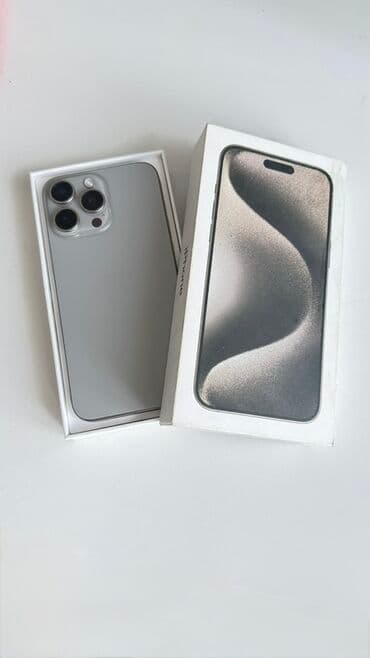 IPhone 15 Pro Max, Б/у, 512 ГБ, Natural Titanium, Коробка, 85 %