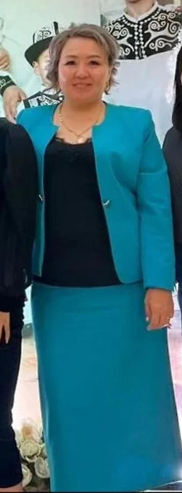 темно синие пиджаки: Женский костюм-двойка бирюзового цвета - Комплект: прямой жакет без — 1