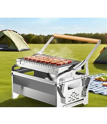 camping: Складной портативный гриль-мангал из нержавеющей стали SKJ-001 — 3