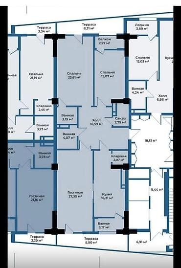 royal construction: 3 комнаты, 128 м², Элитка, 9 этаж, Готовая ПСО (под самоотделку) — 2