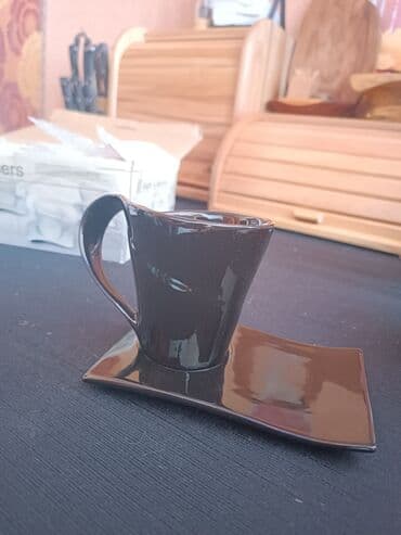 цептер набор посуды: Белый чайный набор из 6 чашек с блюдцами оригинальной формы, фарфор — 4