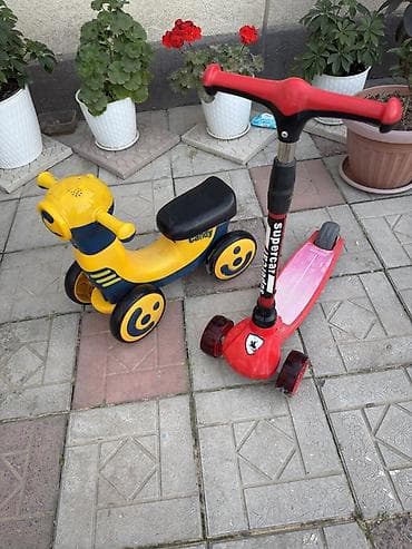 детские велики: Детский самокат, Трёхколёсный — 1