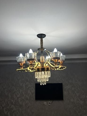 Люстры: Потолочная люстра с LED‑подсветкой и хрустальным каскадом - — 5