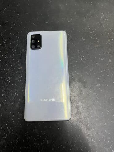 ТВ и видео: Samsung Galaxy A71, Б/у, 128 ГБ, цвет - Белый, 2 SIM, eSIM — 1