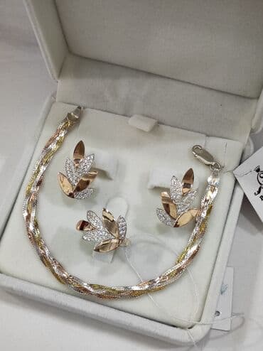 эксклюзивные свадебные пригласительные: Набор украшений, Проба 925, Женские, Новый — 6