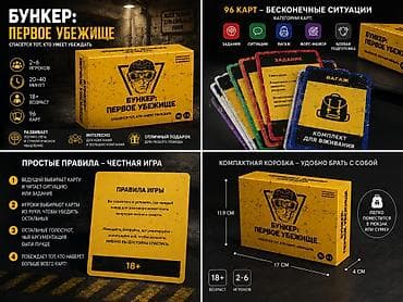 Спорт и отдых: Настольная игра «Бункер: Первое убежище» Психологическая карточная — 3