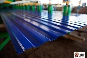 Профнастил: Профнастил металлический с полимерным покрытием (синий, глянец). - — 1