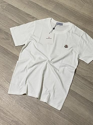 Мужская одежда: Мужская футболка, L, XL, Moncler, Новый, цвет - Белый, Бесплатная доставка — 2