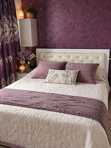 бу спальный: Спальный гарнитур, Б/у, Двуспальная кровать, Шкаф, Комод, Кыргызстан, МДФ, цвет - Белый — 1