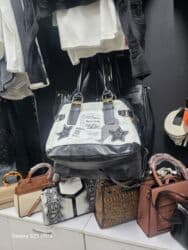 брендовые сумки: Сумка с мягкой фактурой (эффект «варёного» денима/велюра) в графитовом — 6